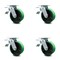 Service Caster 6 Inch Green Poly on Cast Iron Caster Set with Ball Bearing and Total Lock Brake SCC-TTL30S620-PUB-GB-4 - alternate 1